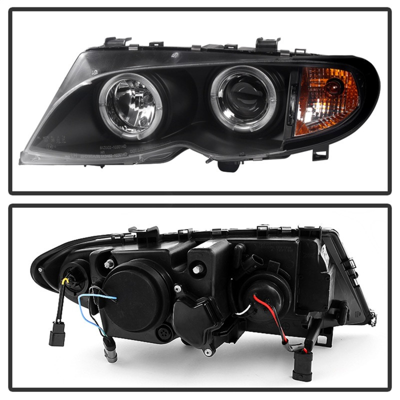 Spyder Projector Headlights 1PC LED Halo Black for 02-05 BMW E46 3-Series 4DR