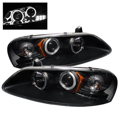 Spyder Projector Headlights LED Halo Black for 01-03 Chrysler Sebring