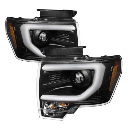 Spyder Projector Headlights Light Bar DRL Black for 09-14 Ford F150 w/ Halogen