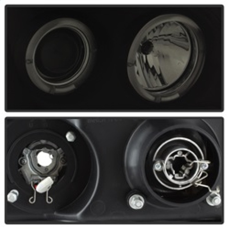 Spyder Projector Headlights LED Halo Black Smoke for 07-13 Sierra 1500/2500