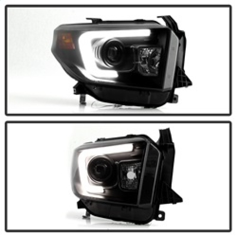 Spyder Projector Headlights Light Bar DRL Black Smoke for 14-16 Toyota Tundra