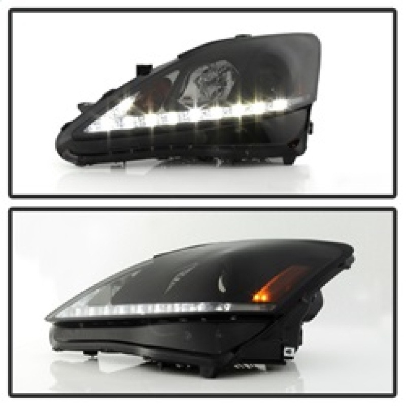 Spyder Projector Headlights DRL Black Smoke for 2006-2010 Lexus IS 250/350