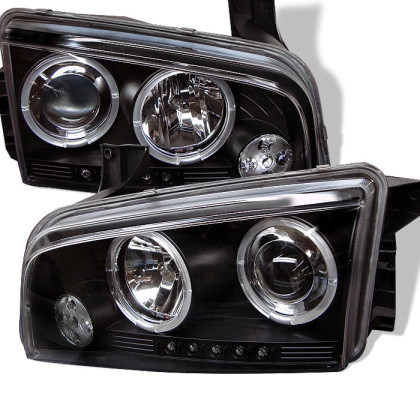 Spyder Projector Headlights LED Halo Black kfor 06-10 Dodge Charger w/ Halogen