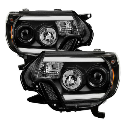 Spyder Projector Headlights Light Bar DRL Black for 12-15 Toyota Tacoma