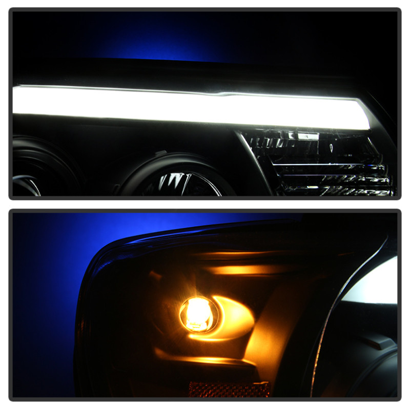 Spyder Projector Headlights Light Bar DRL Black for 12-15 Toyota Tacoma