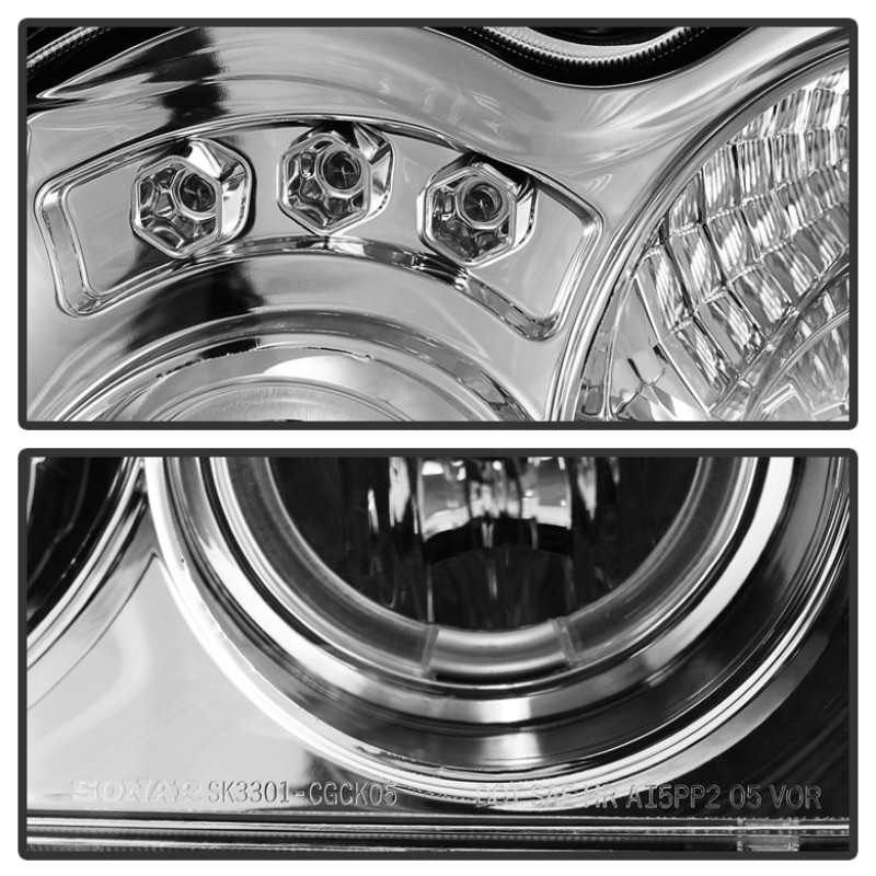 Spyder Projector Headlights LED Halo Chrome for 05-07 Jeep Grand Cherokee