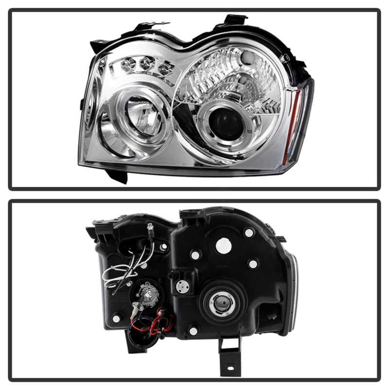 Spyder Projector Headlights LED Halo Chrome for 05-07 Jeep Grand Cherokee