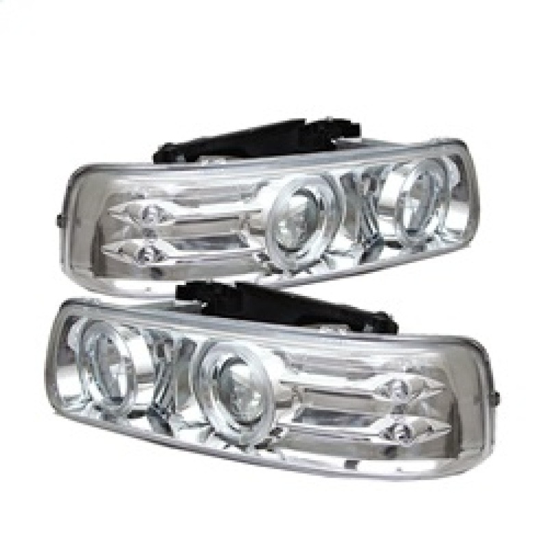 Spyder Projector Headlights LED Halo LED Chrome for 99-02 Silverado 1500/2500
