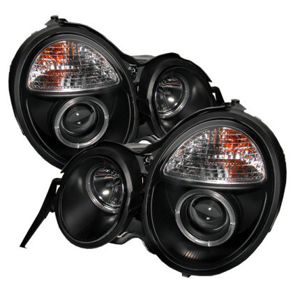 Spyder Projector Headlights LED Halo Black for 95-99 Mercedes Benz E-Class