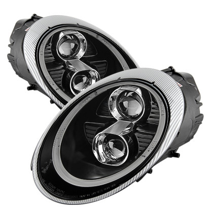 Spyder Projector Headlights DRL LED Black for 05-09 Porsche 911 997 w/ Halogen