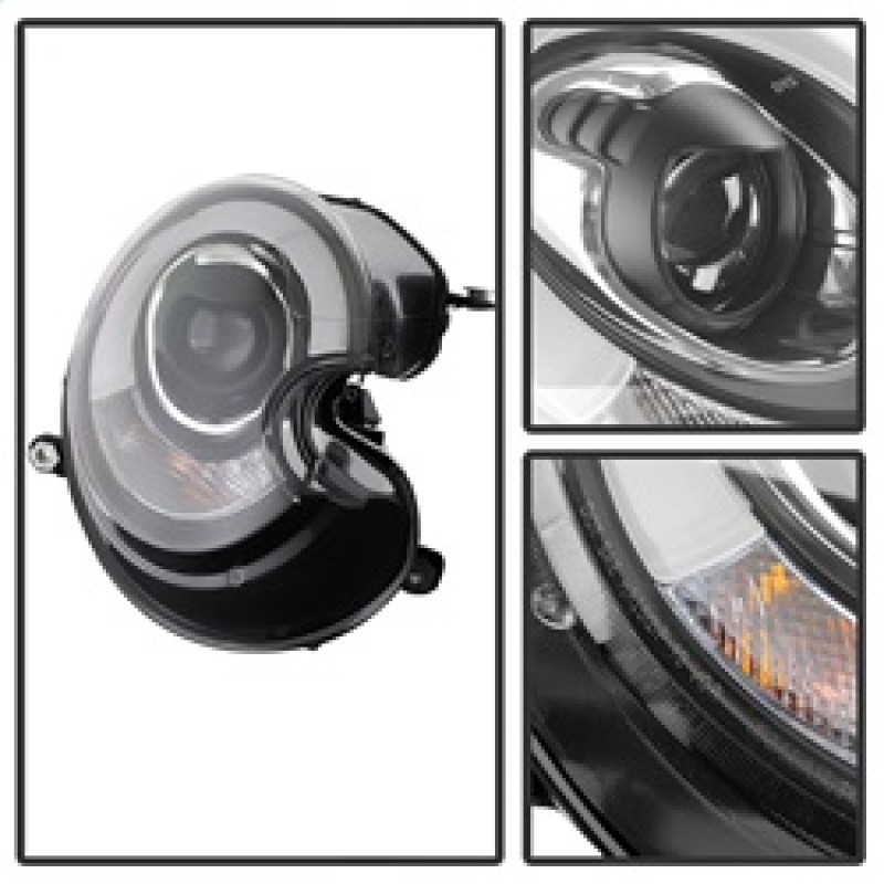 Spyder Projector Headlights DRL Black for 10-12 Mini Cooper w/ Xenon/HID