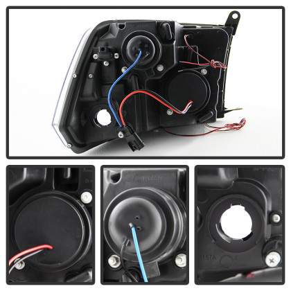 Spyder Projector Headlights LED Halo Black for 09-14 Ram 1500 w/ Halogen