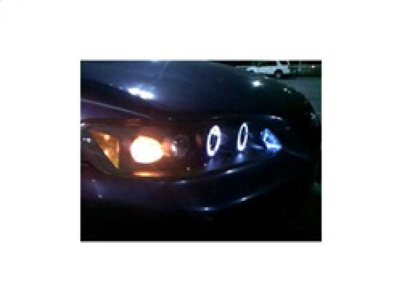Spyder 1PC Projector Headlights LED Halo Amber Reflctr Black for 98-02 Accord