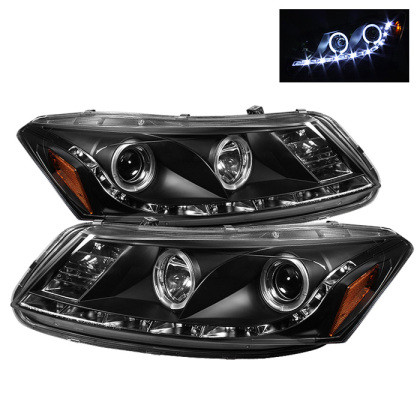 Spyder Projector Headlights- LED Halo DRL Black for 08-12 Honda Accord 4Dr