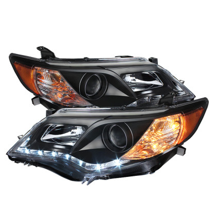 Spyder Projector Headlights DRL Black for 12-14 Toyota Camry