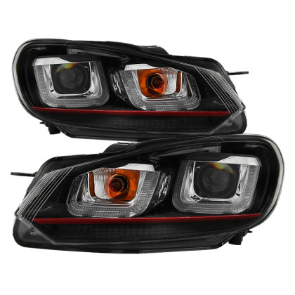 Spyder Version 3 Projector Headlights - Black for 10-13 Volkswagen Golf / GTI