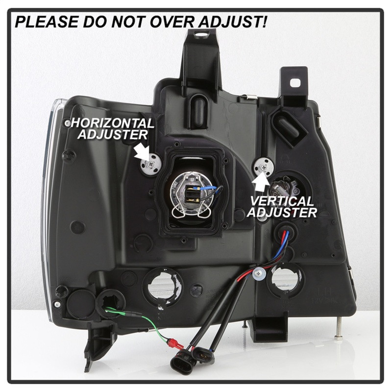 Spyder V2 Projector Headlights Black for 07-14 Chevy Suburban/1500/2500/Tahoe