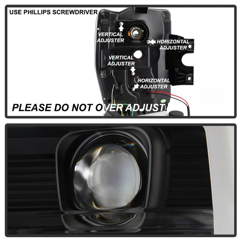 Spyder Projector Headlights V2-Switch Back Black for 08-10 Ford F-250 SD