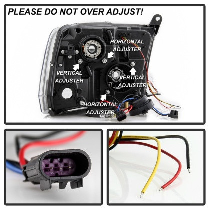 Spyder Ver 2 Proj Headlight - Light Bar Turn Signal Black for 09-16 Ram 1500