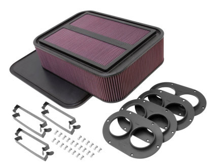 K&N Racing Air Filter Rectangular Carbon Fiber 4" Air Box w/ 2.75" Air Horn