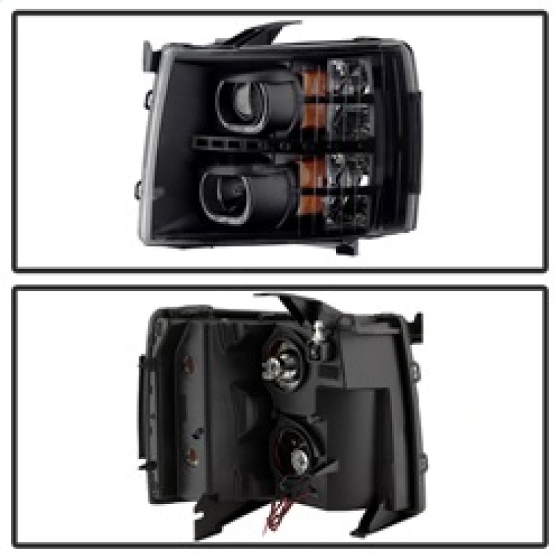 Spyder Xtune LED Halo Projector Headlights Black for 07-13 Silverado 1500/2500