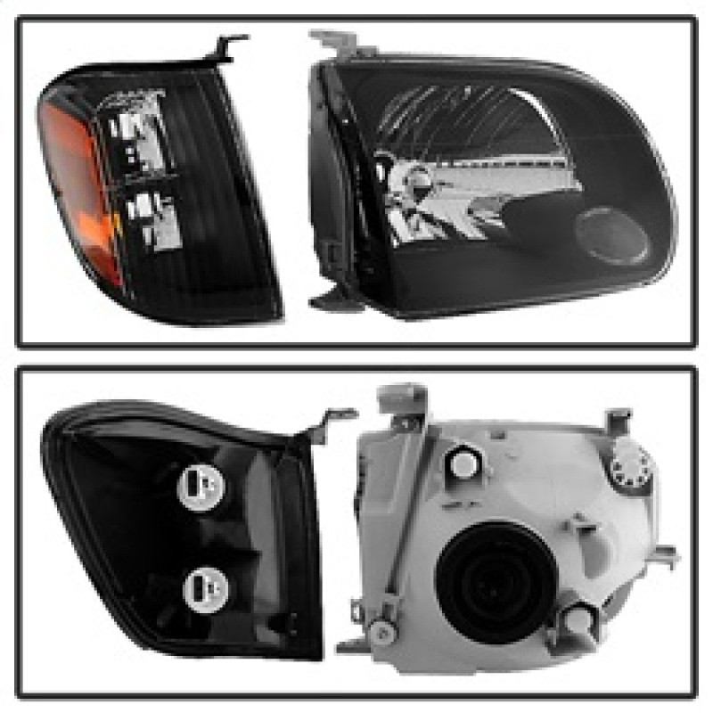 Spyder Xtune Headlights & Corner Lights Black for 05-06 Tundra Double Cab