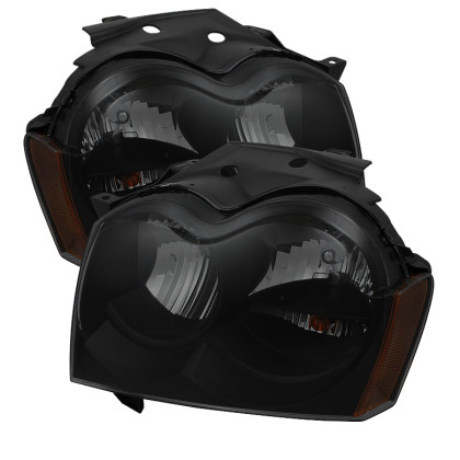 Spyder Xtune Crystal Headlights Black Smoked for 05-07 Jeep Grand Cherokee