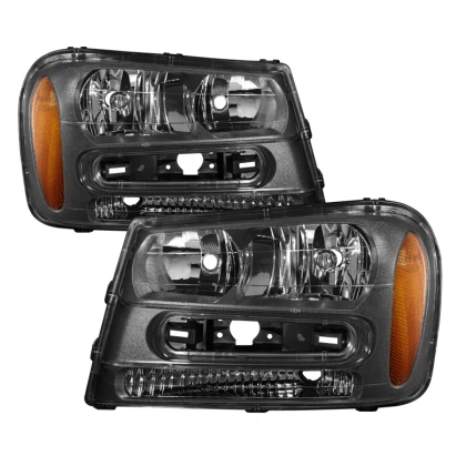 Spyder Xtune Crystal Headlights Black for 02-09 Chevy Trailblazer