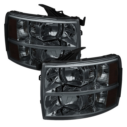 Spyder Xtune Crystal Headlights Smoked for 07-13 Chevy Silverado