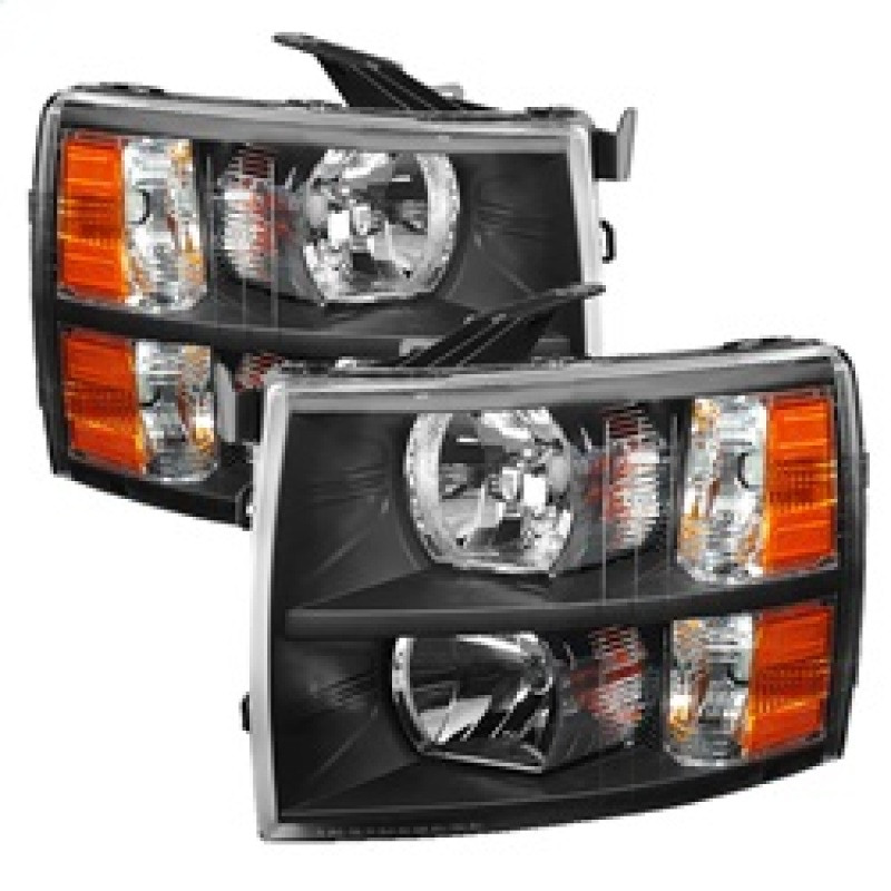 Spyder Xtune Crystal Headlights Black for 07-13 Chevy Silverado