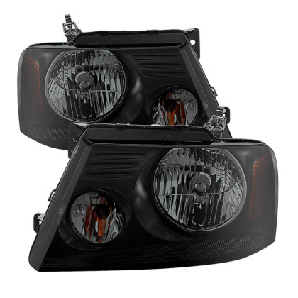 Spyder Xtune Amber Crystal Headlights Black Smoked for 04-08 Ford F150