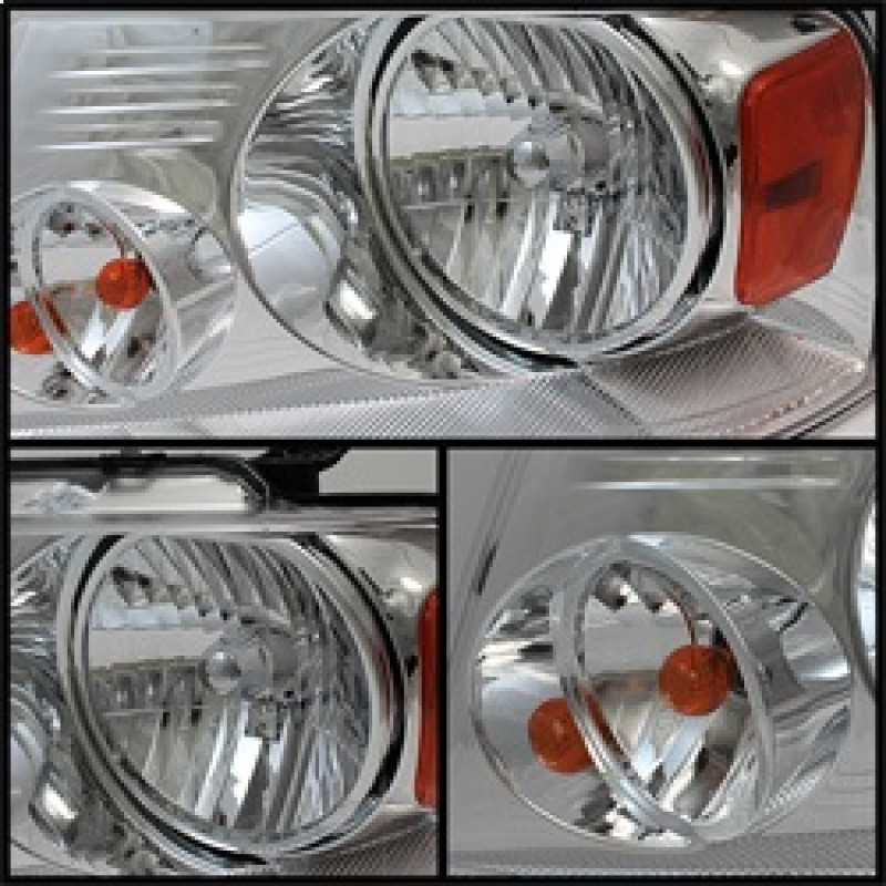 Spyder Xtune Amber Crystal Headlights Chrome for 04-08 Ford F150