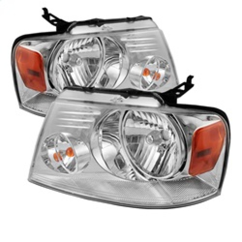 Spyder Xtune Amber Crystal Headlights Chrome for 04-08 Ford F150
