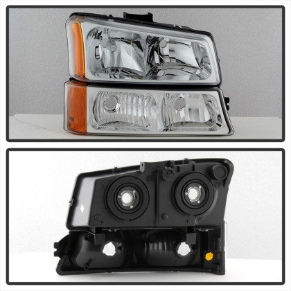 Spyder Xtune Crystal Headlights w/ Bumper Lights for 03-06 Silverado 2500HD