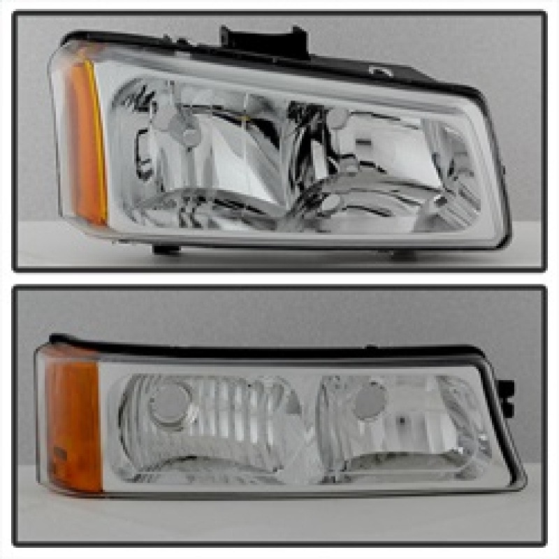 Spyder Xtune Crystal Headlights w/ Bumper Lights for 03-06 Silverado 2500HD