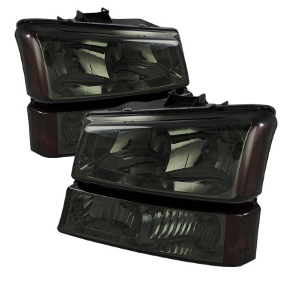 Xtune Crystal Headlights w/ Amber Lights Smoke for 03-06 Silverado 2500HD