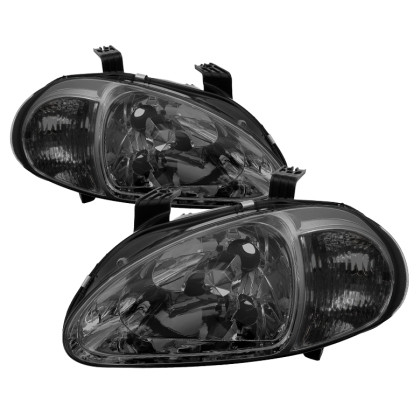 Spyder Xtune 1Pc Crystal Headlights Smoke for 93-97 Honda Del Sol