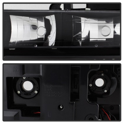 Xtune Headlights w/ Corner & Parking Lights 8pcs Black for 94-98 Suburban