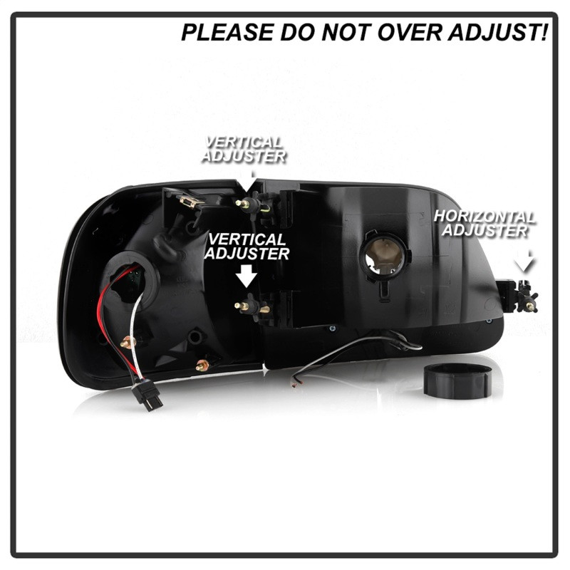 Xtune Crystal Headlights w/ Clear LED Corners Black for 97-03 Ford F150