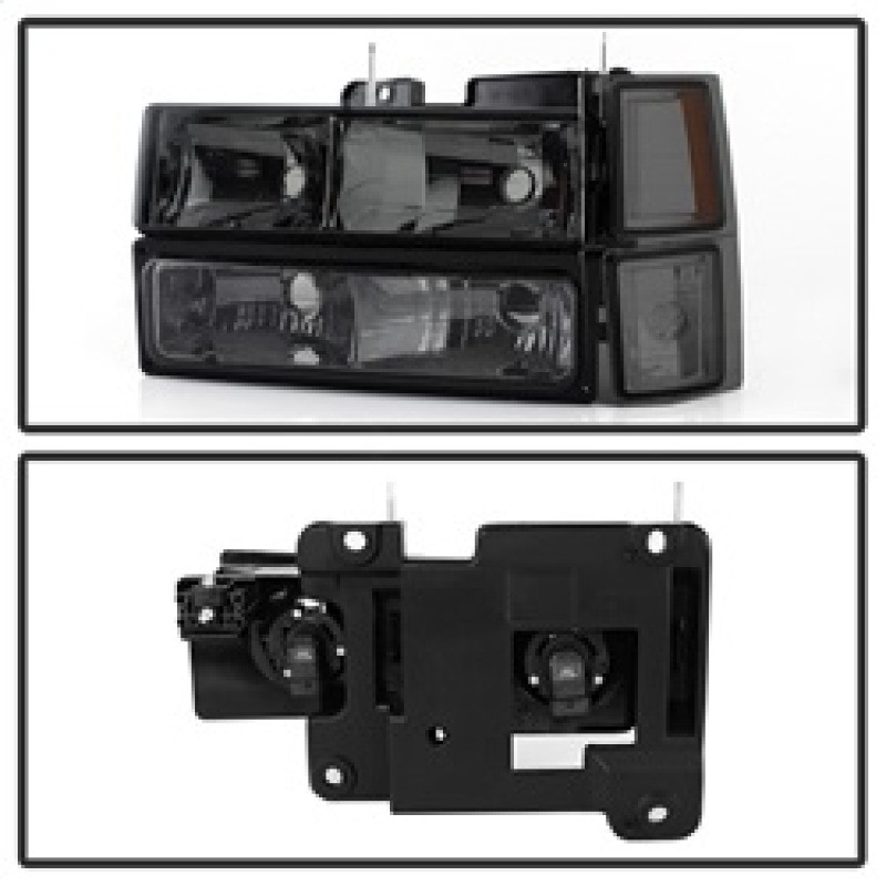 Xtune Headlights w/ Corner & Parking Lights 8pcs Smoked for 94-98 Suburban