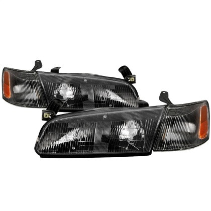 Spyder xTune 4pc Headlights w/Corner Lights - Black for 97-99 Toyota Camry