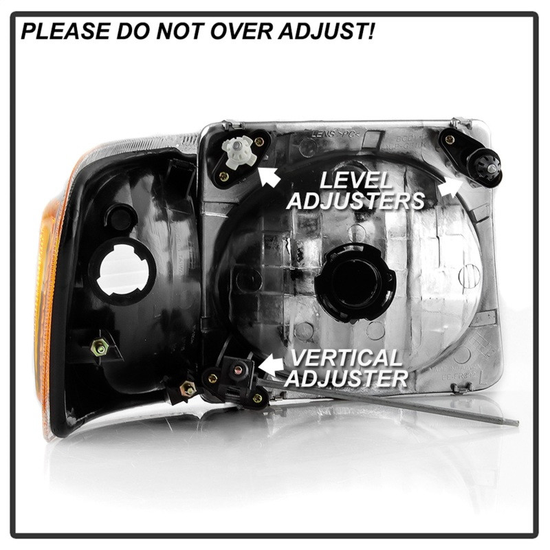 Spyder xTune 4pc Headlights w/Corner - Black for 01-03 Ford Explorer Sport