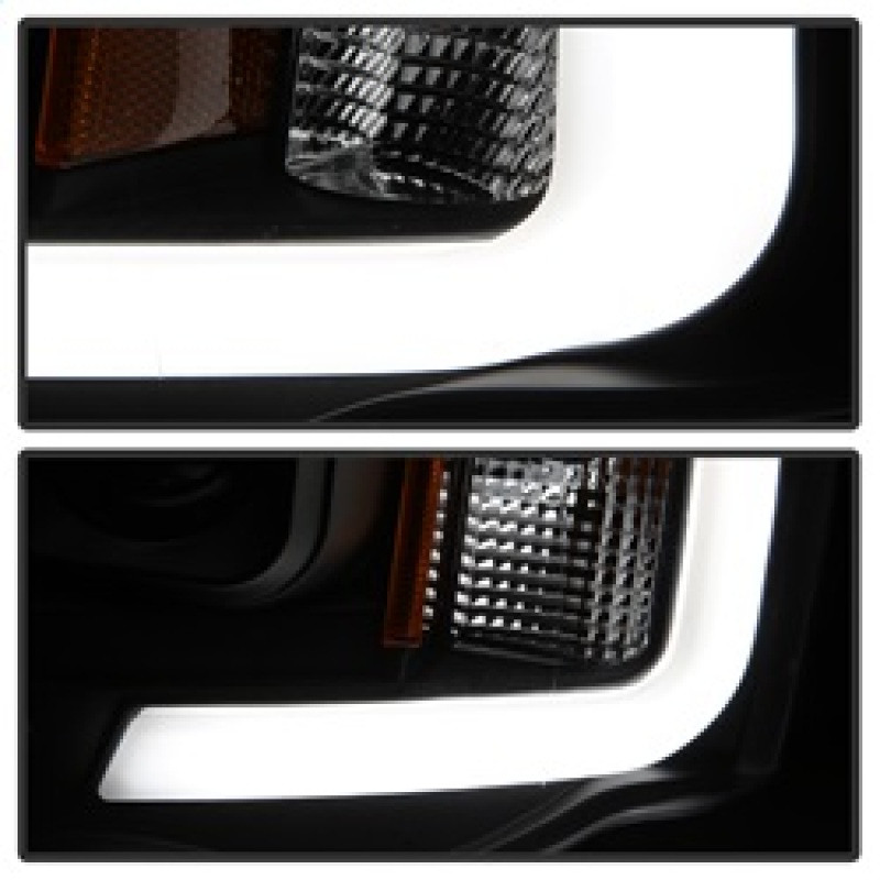 Spyder Light Bar Projector Headlights - Black for 02-05 Dodge Ram 1500