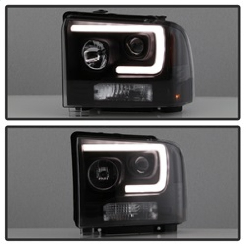 Spyder Projector Headlights - Light Bar DRL LED - Black for 05-07 Ford F150