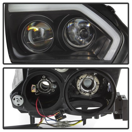Spyder Projector Headlights - DRL LED - Black for 09-14 Nissan GTR R35