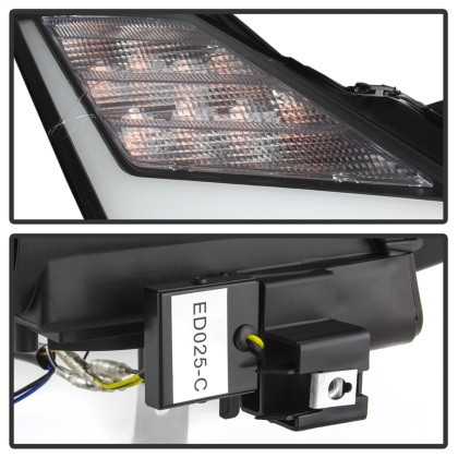 Spyder Projector Headlights - DRL LED - Black for 09-14 Nissan GTR R35