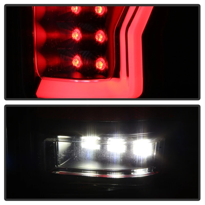 Spyder Projector Tail Lights - Light Bar DRL LED - Black for 04-08 Ford F-150
