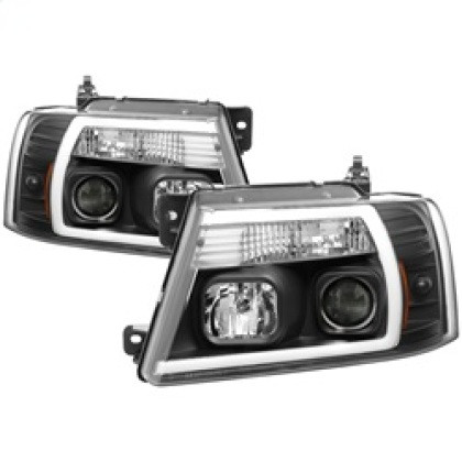 Spyder Projector Headlights - Light Bar DRL - Black for 04-08 Ford F-150