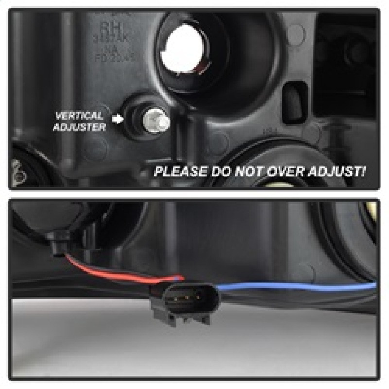 Spyder Projector Headlights - Light Bar DRL - Black for 04-08 Ford F-150