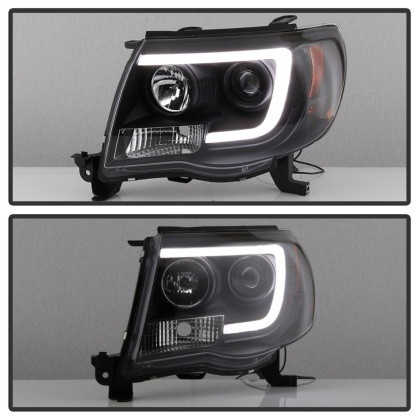 Spyder Projector Headlights - Light Bar DRL - Black for 05-11 Toyota Tacoma